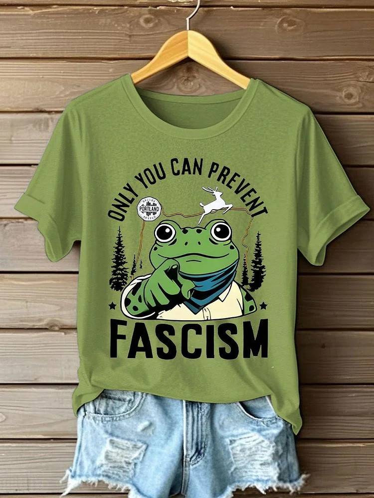 Portland Frog Shirt Only You Can Prevent Fascism Merch Gifts For Liberal Women