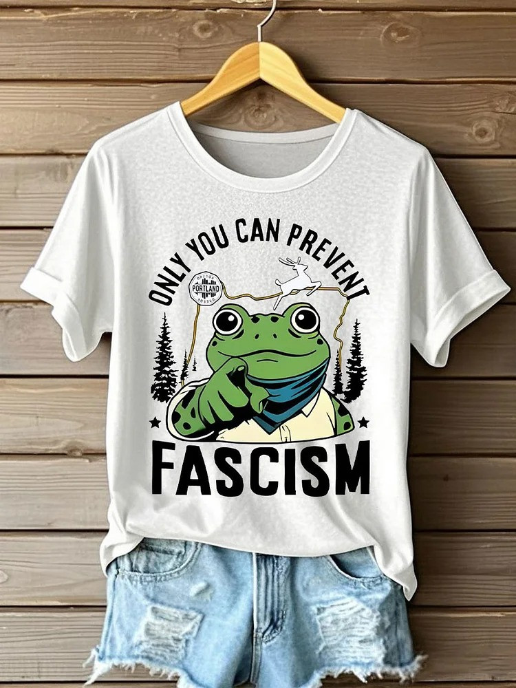 Portland Frog Shirt Only You Can Prevent Fascism Merch Gifts For Liberal Women