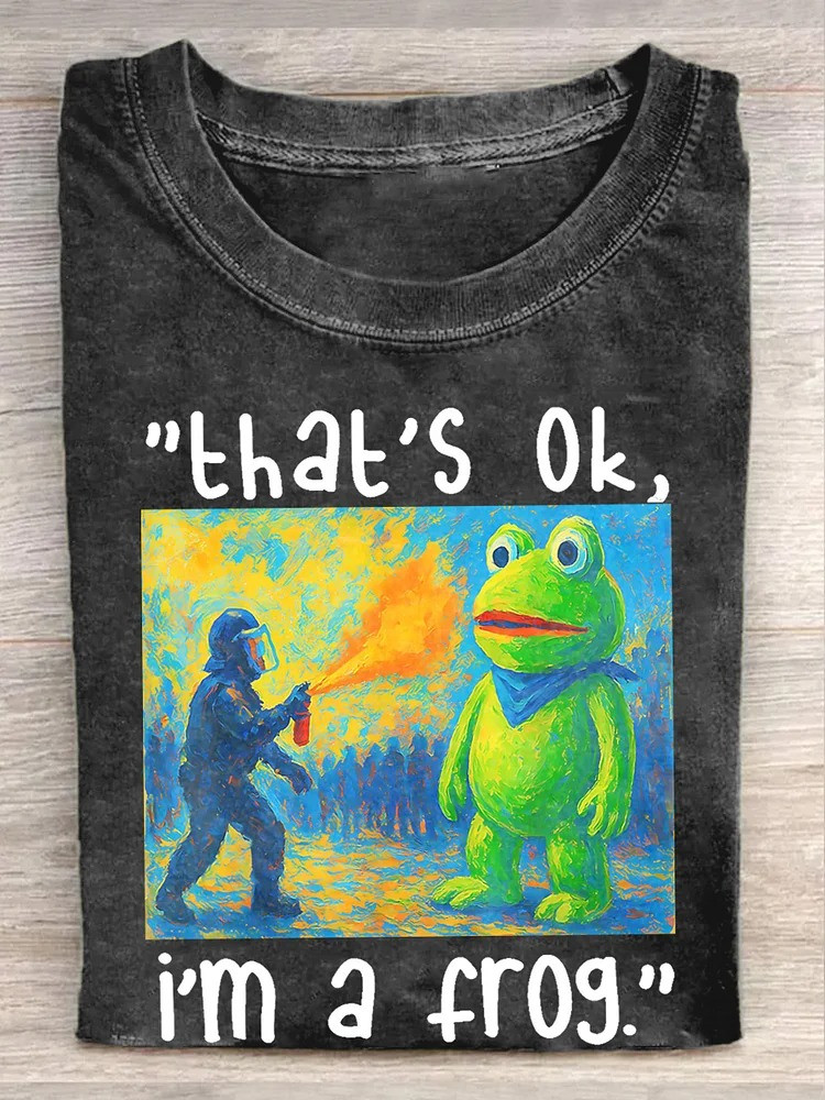 Portland Frog Shirt Thats Ok Im A Frog Anti ICE Protest No Kings Merch Gifts