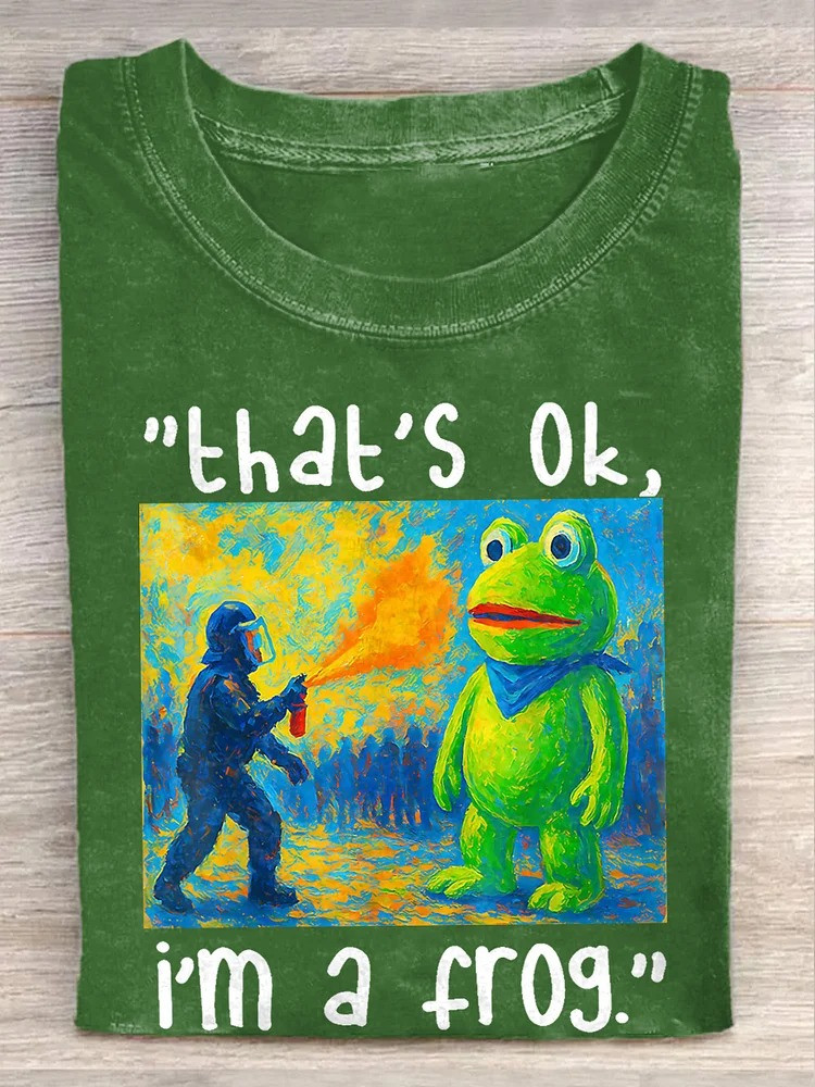 Portland Frog Shirt Thats Ok Im A Frog No Kings Protest Anti ICE Merch Gifts For Liberal