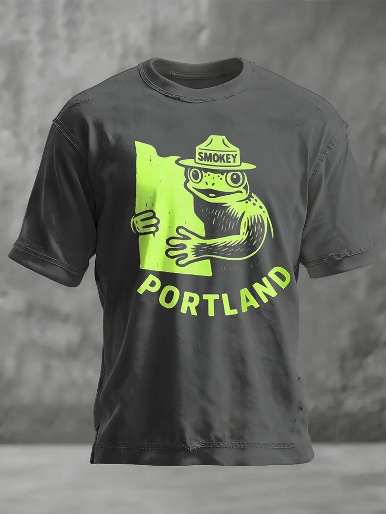 Portland Frog Smokey T-Shirt Anti Fascist Portland Frog Protest Apparel Gifts