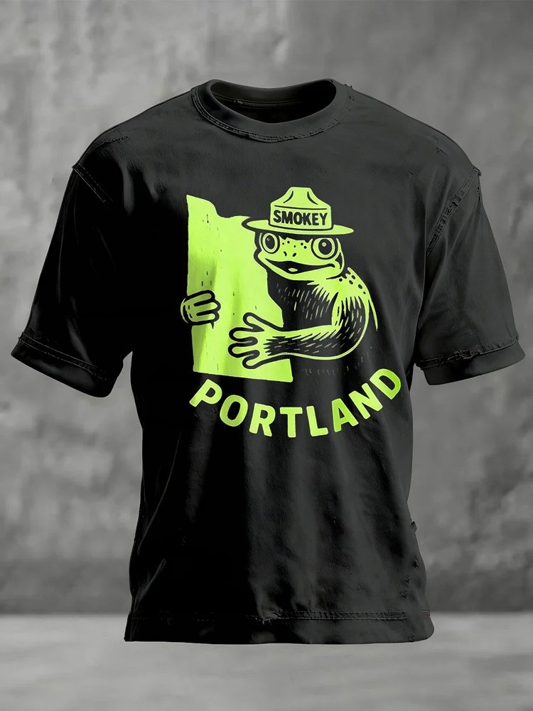 Portland Frog Smokey T-Shirt Antifa Portland Frog Protest Merch Liberal Gifts For Men