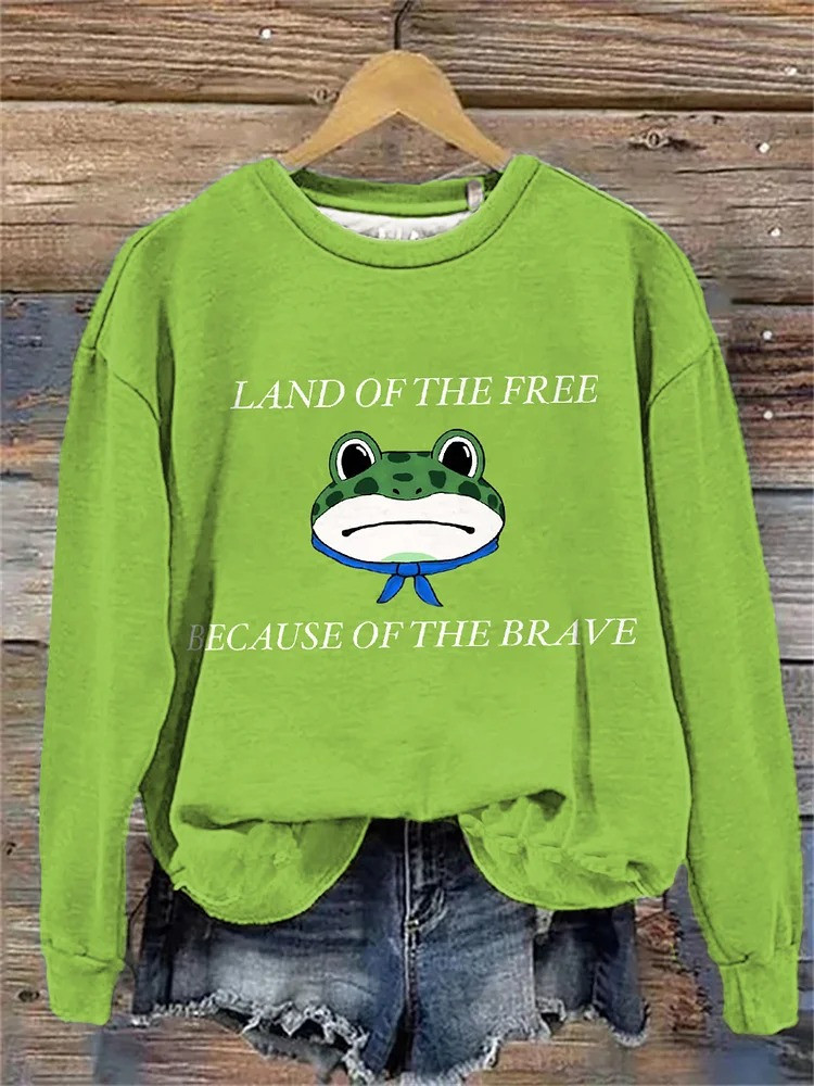 Portland Frog Sweatshirt Land Of The Free Because Of The Brave Anti ICE Protest Merch Gifts