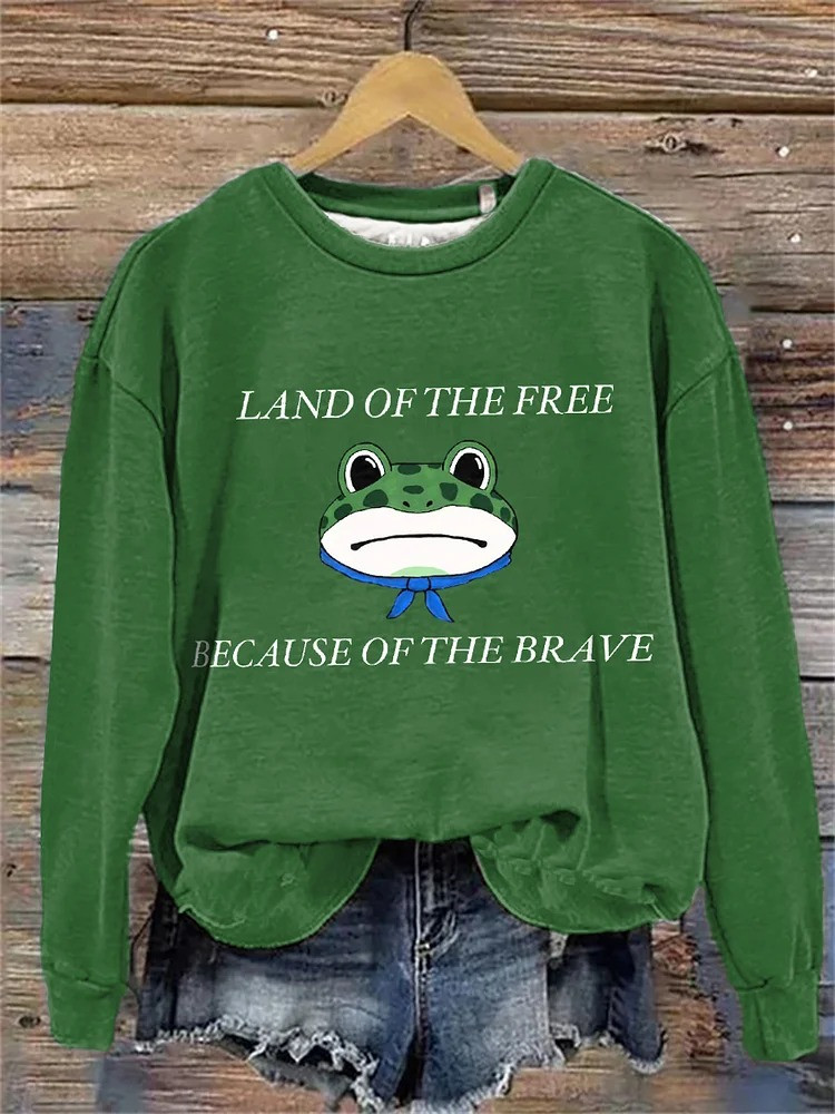 Portland Frog Sweatshirt Land Of The Free Because Of The Brave Antifa Protest Merch