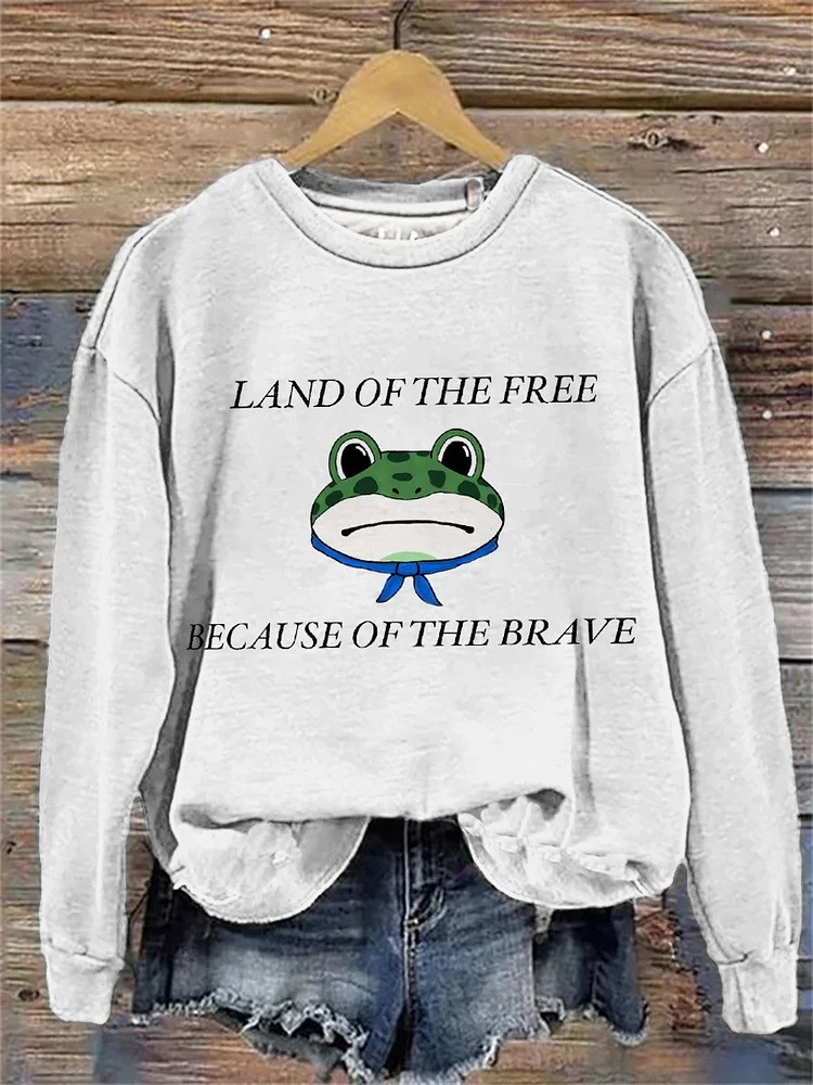 Portland Frog Sweatshirt Land Of The Free Because Of The Brave Frog ICE Protest Merch Gifts