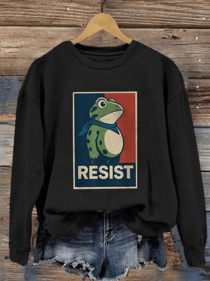 Portland Frog Sweatshirt No Kings Sweatshirt Protest Tee Democrats Clothing Gift for Wife