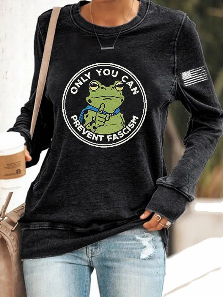 Portland Frog Sweatshirt Only You Can Prevent Fascism Anti Fascist Merch Gifts