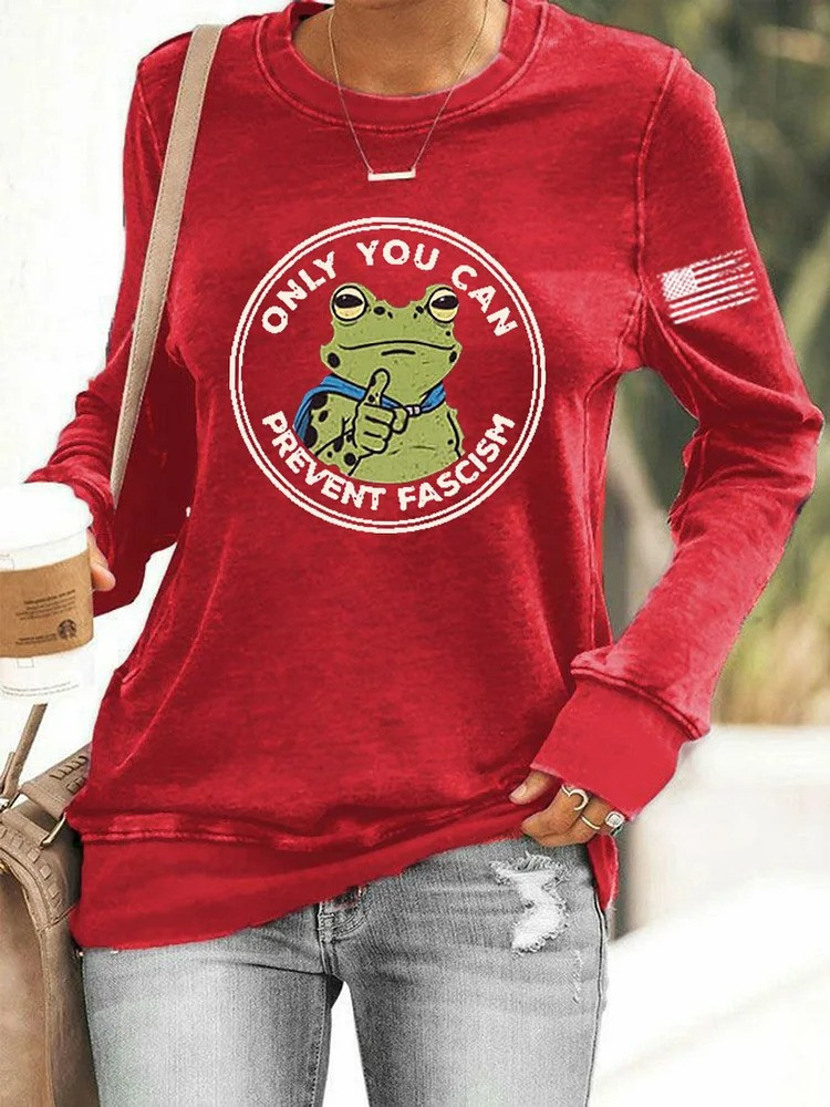 Portland Frog Sweatshirt Only You Can Prevent Fascism Anti ICE Protest Apparel Gifts