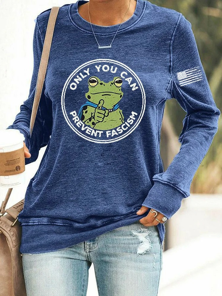 Portland Frog Sweatshirt Only You Can Prevent Fascism Portland Frog Protest Merch
