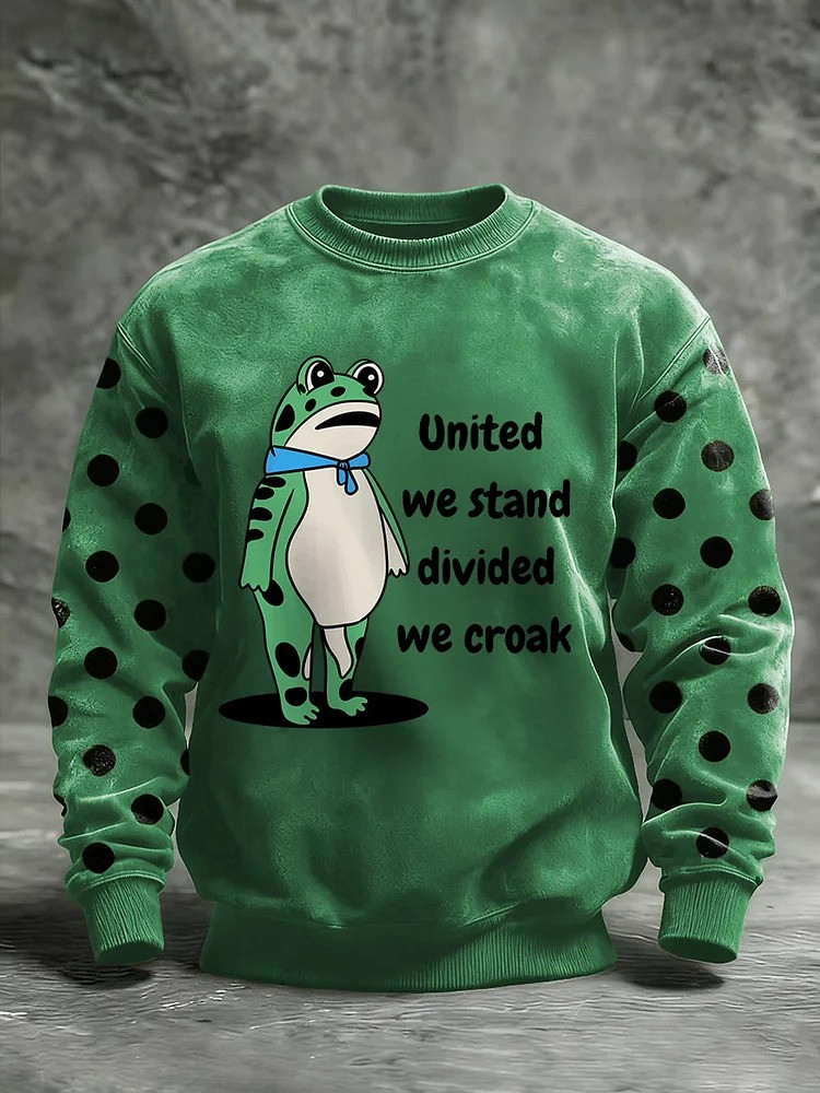Portland Frog Sweatshirt United We Stand Divided We Croak Anti Fascist Protest Merch