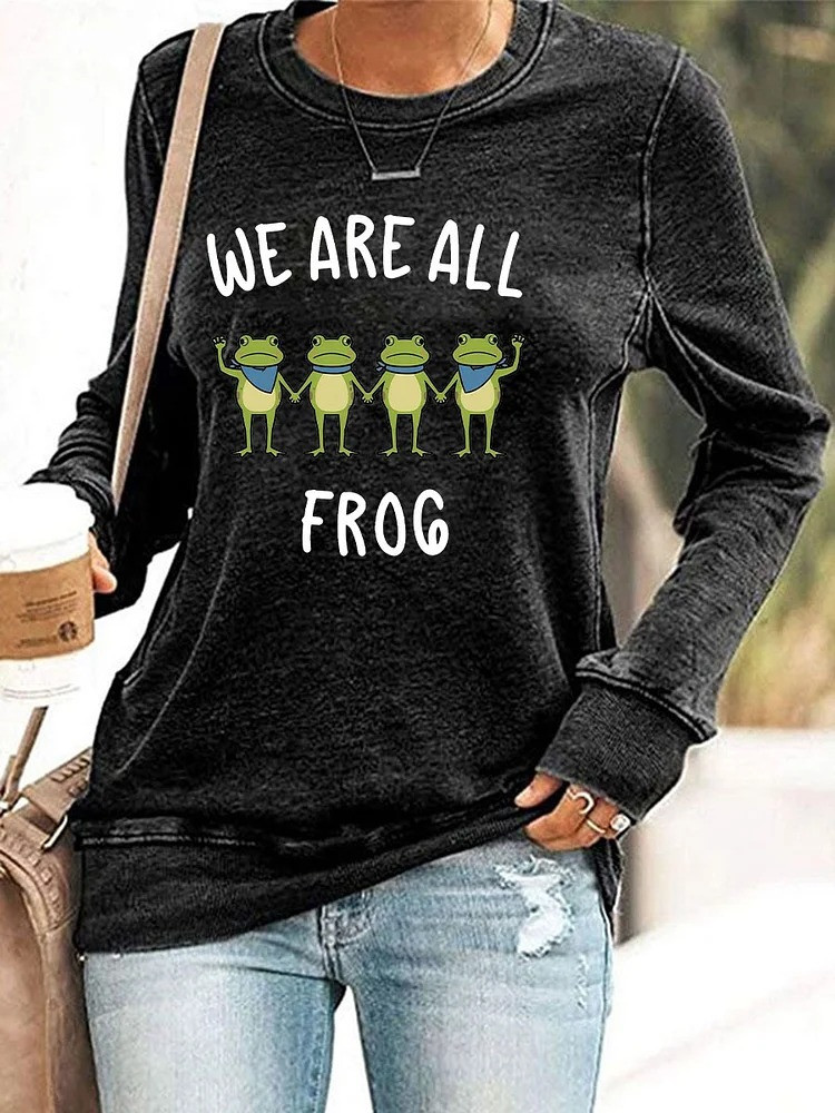 Portland Frog Sweatshirt We Are All Frog Anti ICE Antifa Protest Merch Gifts For Her