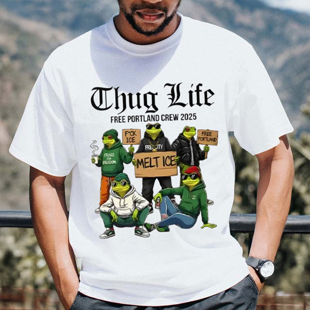 Portland Frog Thug Life Free Portland 2025 T-Shirt Anti Trump Gifts For Dad Portland Frog Thug Life Free Portland 2025 T-Shirt Anti Trump Gifts For Dad