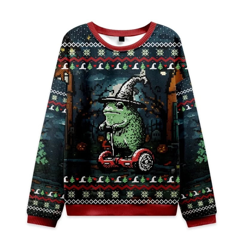 Portland Frog Ugly Christmas Sweater Xmas Outfit Funny Presents For Frog Lovers