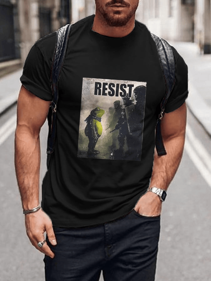 Portland Frog Vintage Art Print T-Shirt Resist Tee Anti MAGA Gift for Husband
