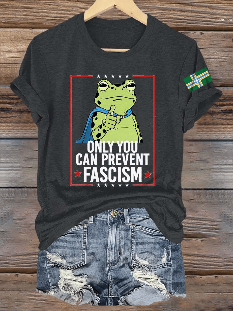 Portland Frog Women's Crew Neck Shirt FDT Tee Democrats Merch Store Gift for Mom