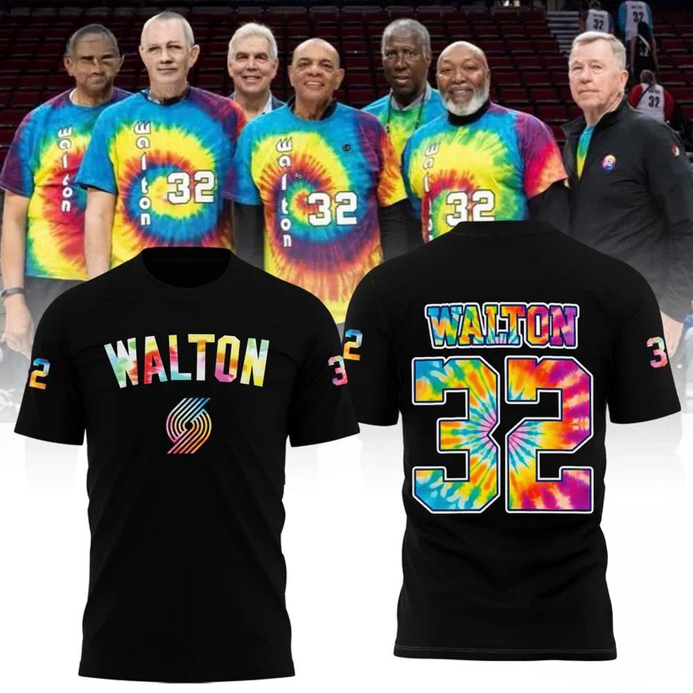 Portland Trail Blazers Bill Walton Tribute 2025 New Design Black Shirt Basketball Fans Gift