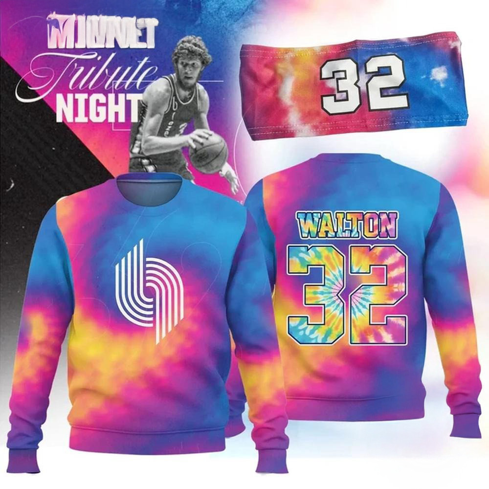 Portland Trail Blazers Bill Walton Tribute 2025 Sweatshirt Gift Ideas For Basketball Lovers