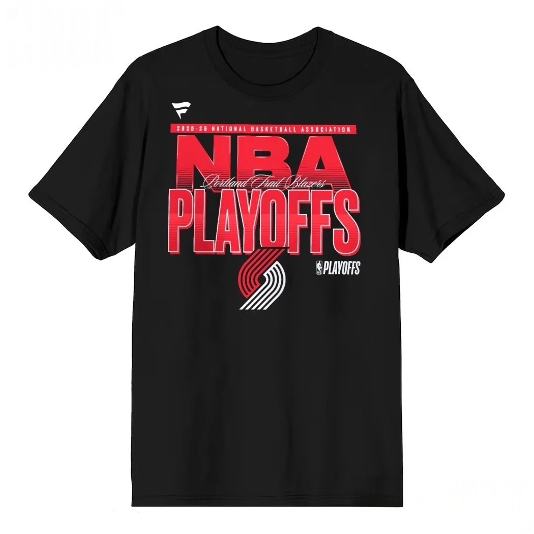 Portland Trail Blazers Black 2026 NBA Playoffs T-Shirt NBA Clothing Gifts For Spurs Fans