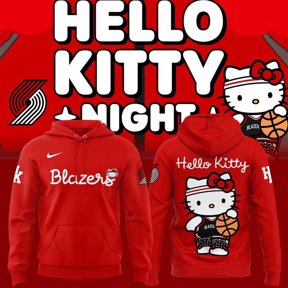 Portland Trail Blazers x Hello Kitty Hoodie Best Gifts For Basketball Players
