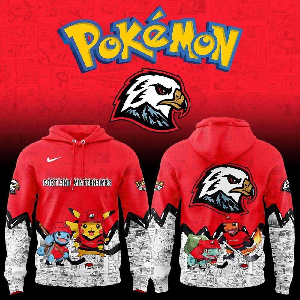 Portland Winterhawks x Pokemon New Hoodie Portland Winterhawks Merch Best Gifts For Hockey Players