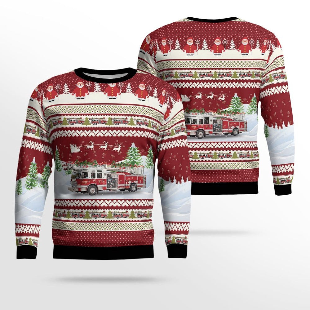 Portsmouth Ohio Portsmouth Fire Department AOP Ugly Sweater Unisex Christmas Gift