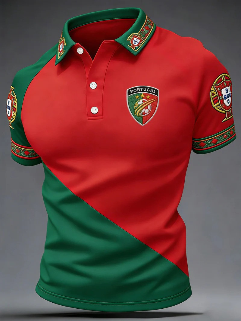 Portugal Polo Shirt Patriotic Portugal Football Clothing Gift For WC Football Supporter