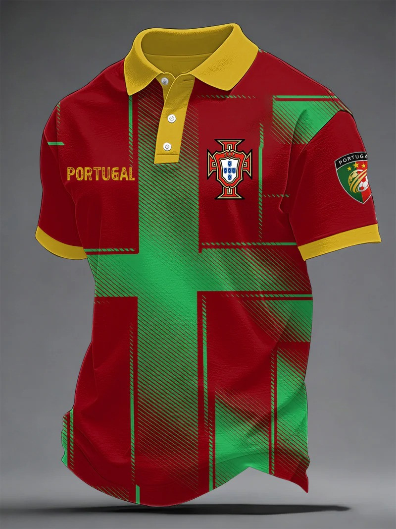 Portugal Soccer Fan Polo Shirt Patriotic National Football Team Clothing Fans Gift