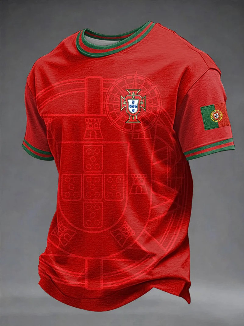 Portugal Soccer Fan T-Shirt Sporty Patriotic Portugal Football Clothing WC Fans Gift