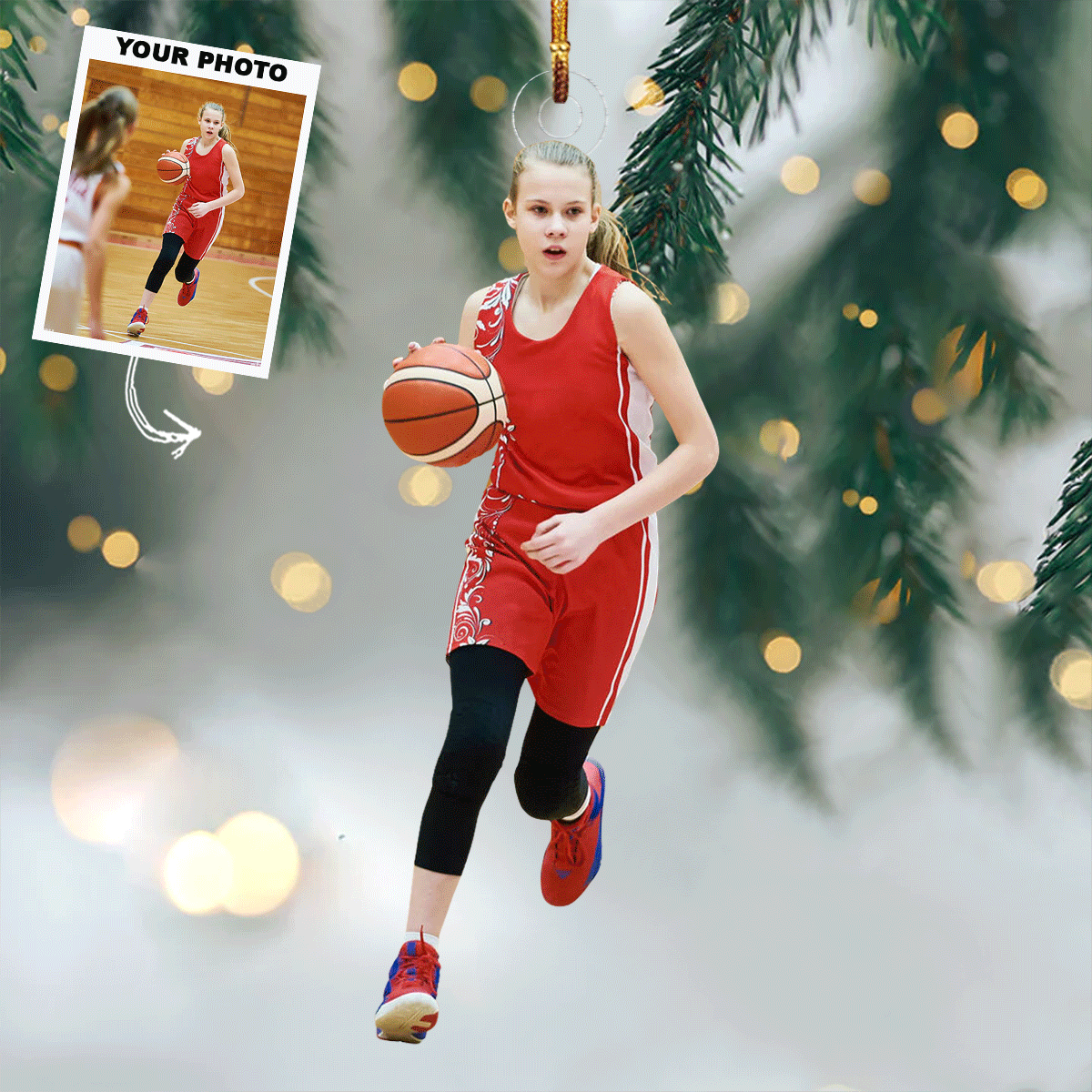 Pose Personalized Photo Mica Ornament Gift For Basketball Lovers Family Members 2