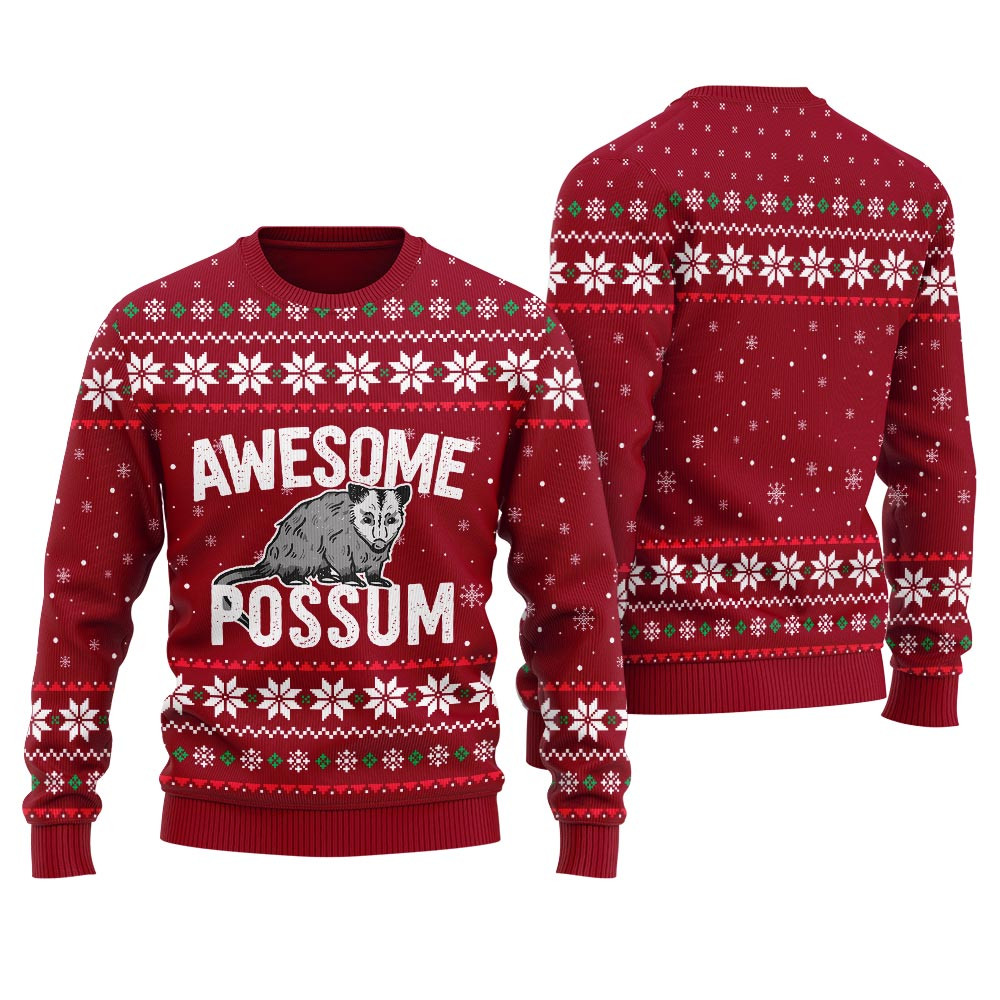 Possum Mens Ugly Christmas Sweater Merry Christmas Sweatshirt for Holiday Fun