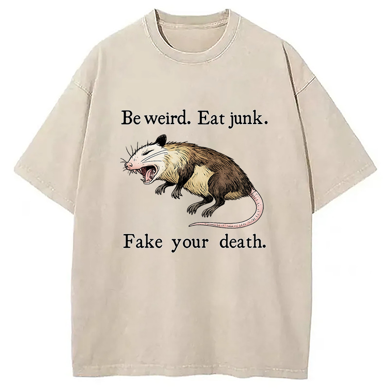 Possum Playing Dead Washed T-Shirt Funny Quote Unisex Shirt Gifts For Her