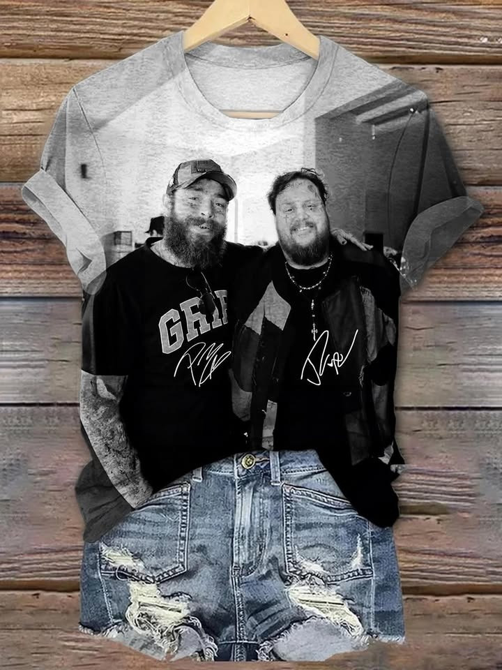 Post Malone And Jelly Roll 2025 Tour Merch Women's T-Shirt Gifts For Fans For Her