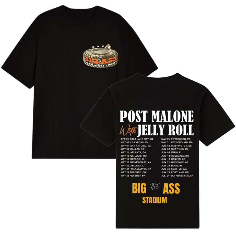 Post Malone Big Ass Stadium Merch T-Shirt Music Related Gifts For Guys