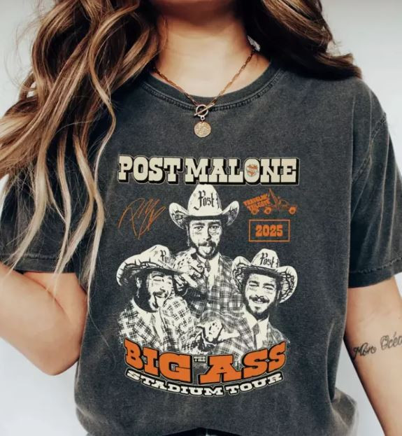Post Malone Big Ass Stadium Tour 2025 T-Shirt Concert Merch Best Gift For Music Fans