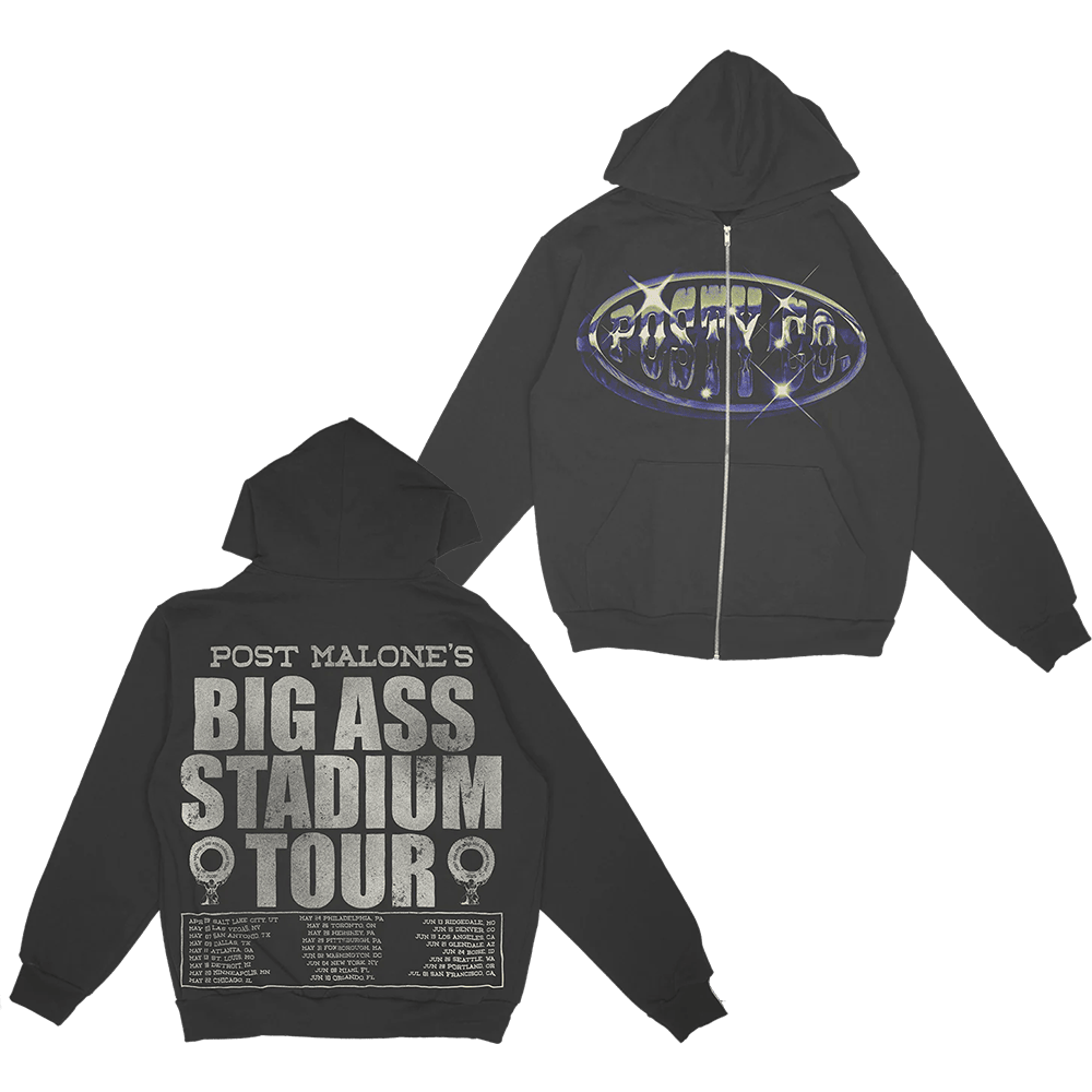 Post Malone Big Ass Stadium Tour Merch Big Ass Stadium Tour Zip Hoodie Post Malone Tour Merch 2025