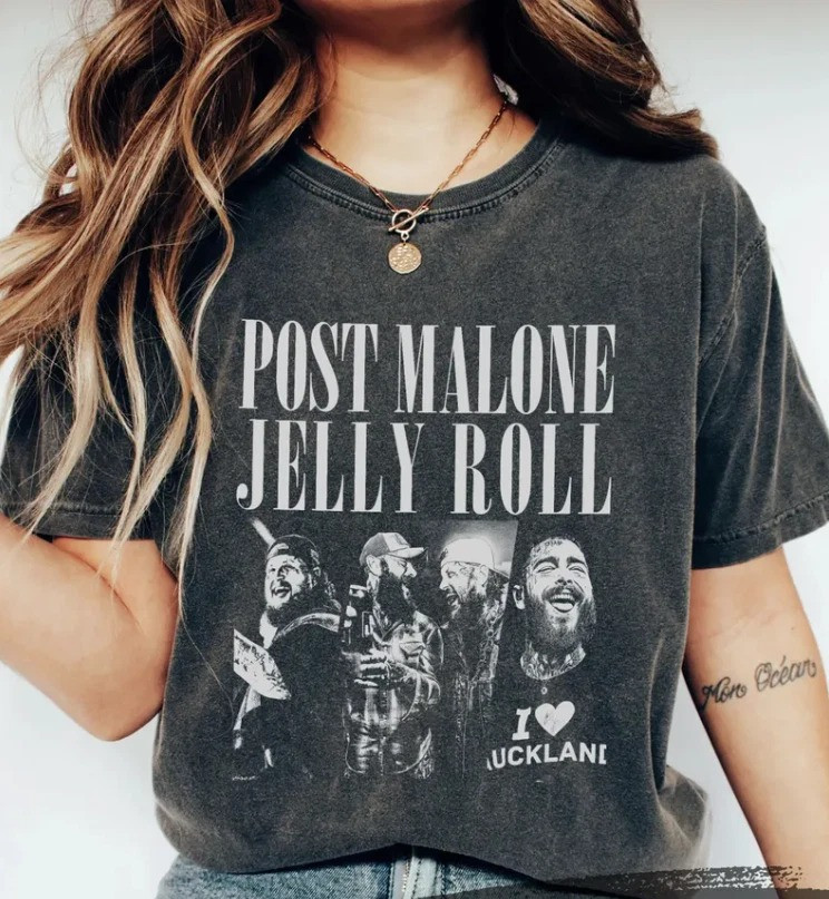 Post Malone Jelly Roll Concert Tour Shirt Cool Gifts For Music Lovers