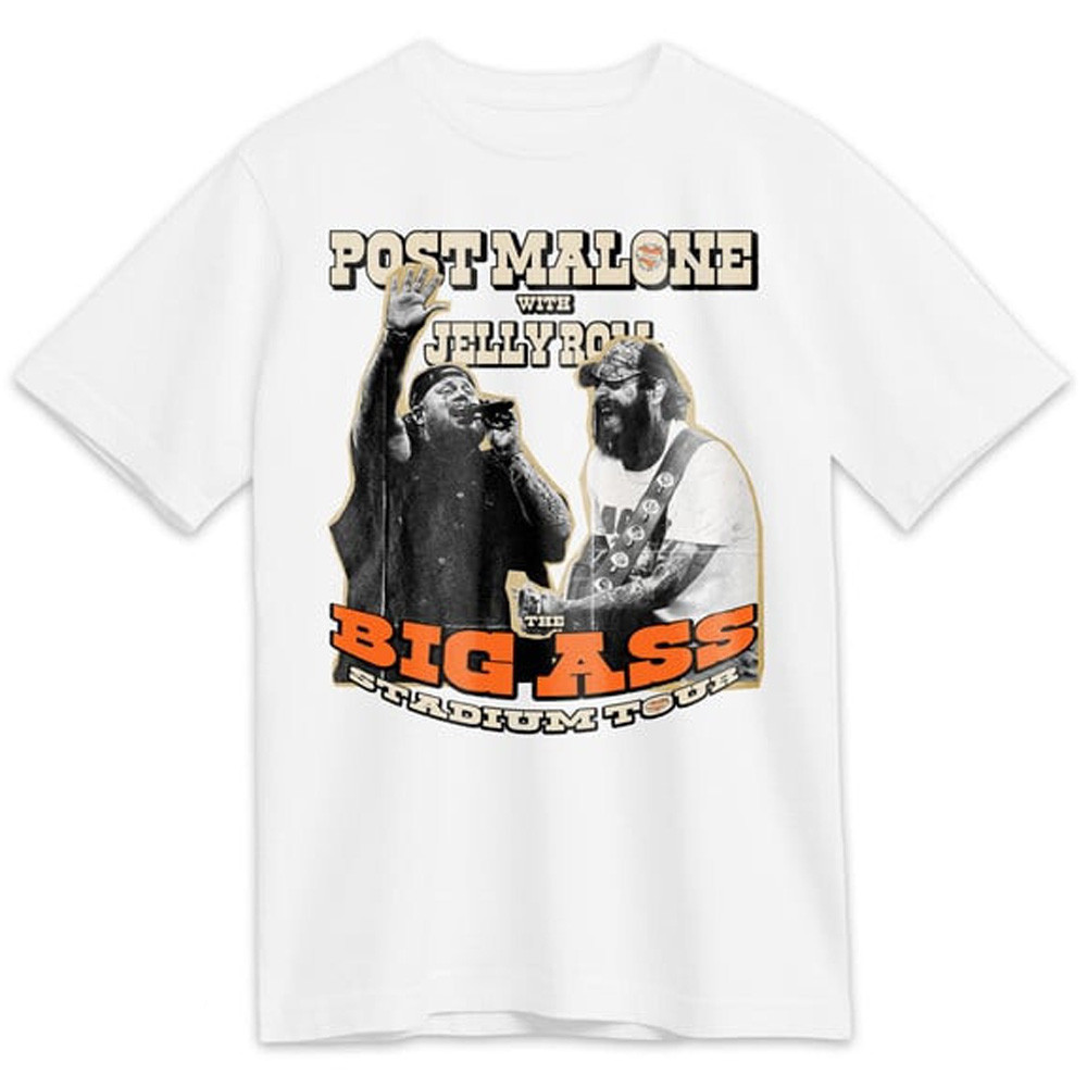 Post Malone Jelly Roll The Big Ass Stadium Tour Merch Shirt 2025 Concert Country Mics Fans