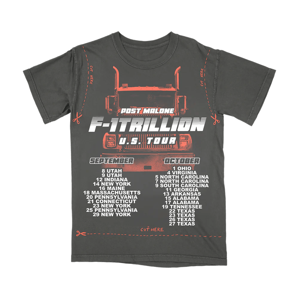 Post Malone Merch F 1 Trillion Diy Cut Out Tour T-Shirt Top 10 Father's Day Gifts Post Malone Merch F 1 Trillion Diy Cut Out Tour T-Shirt Top 10 Father's Day Gifts
