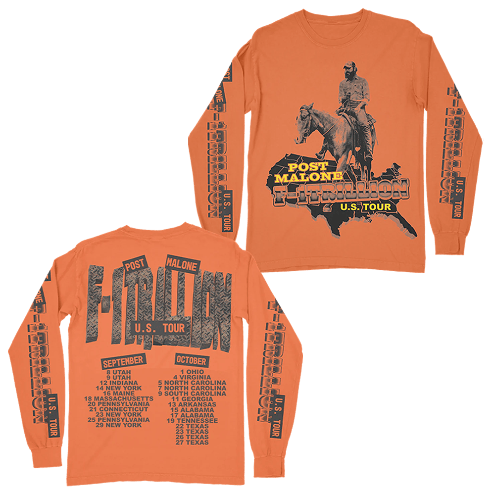 Post Malone Merch F 1 Trillion Tour Horse Long Sleeve Best Father's Day Gifts For Husband