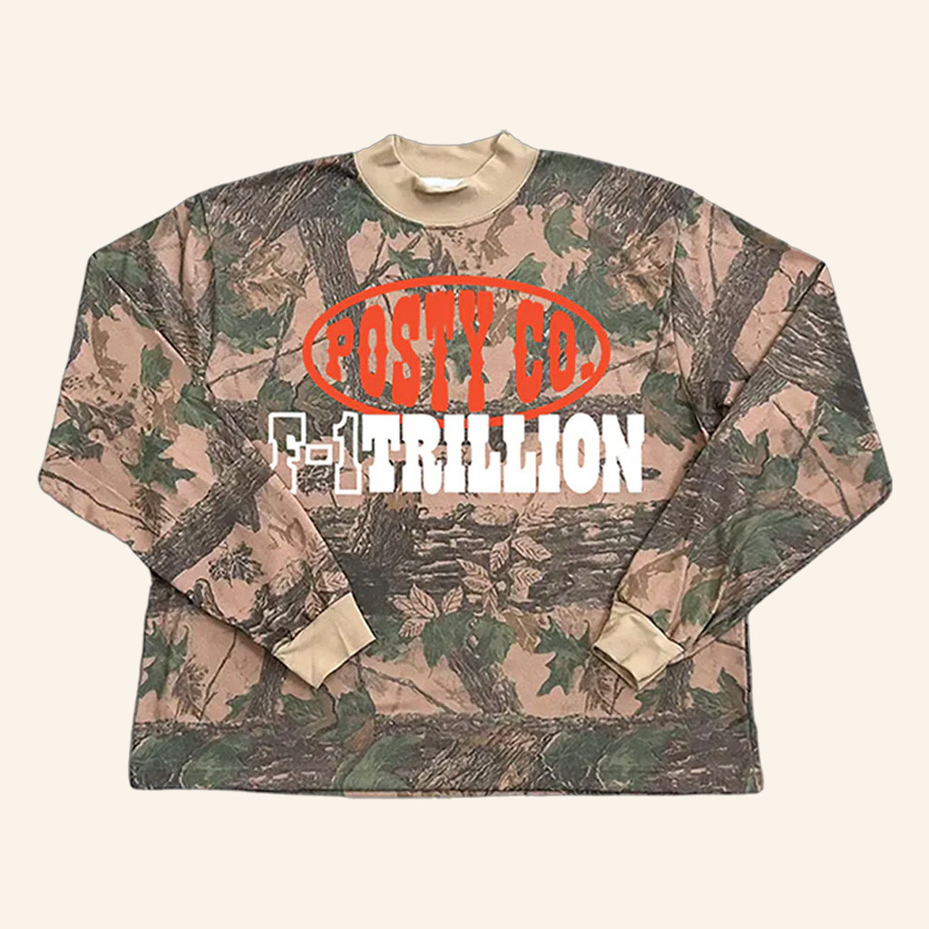 Post Malone Merch F1 Trillion Camo Long Sleeve Shirt Unique Gifts For Husband