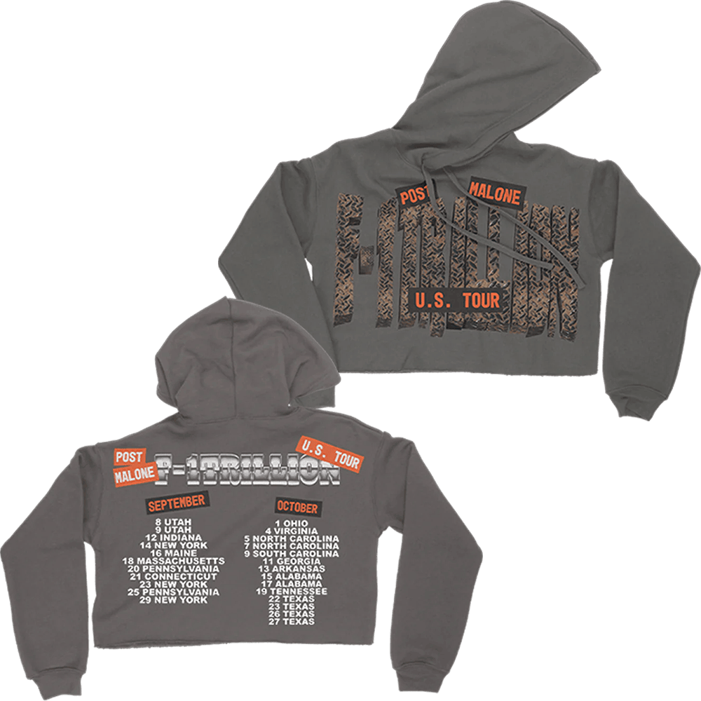Post Malone Merch F1 Trillion Tour Crop Hoodie Gifts For Girlfriend