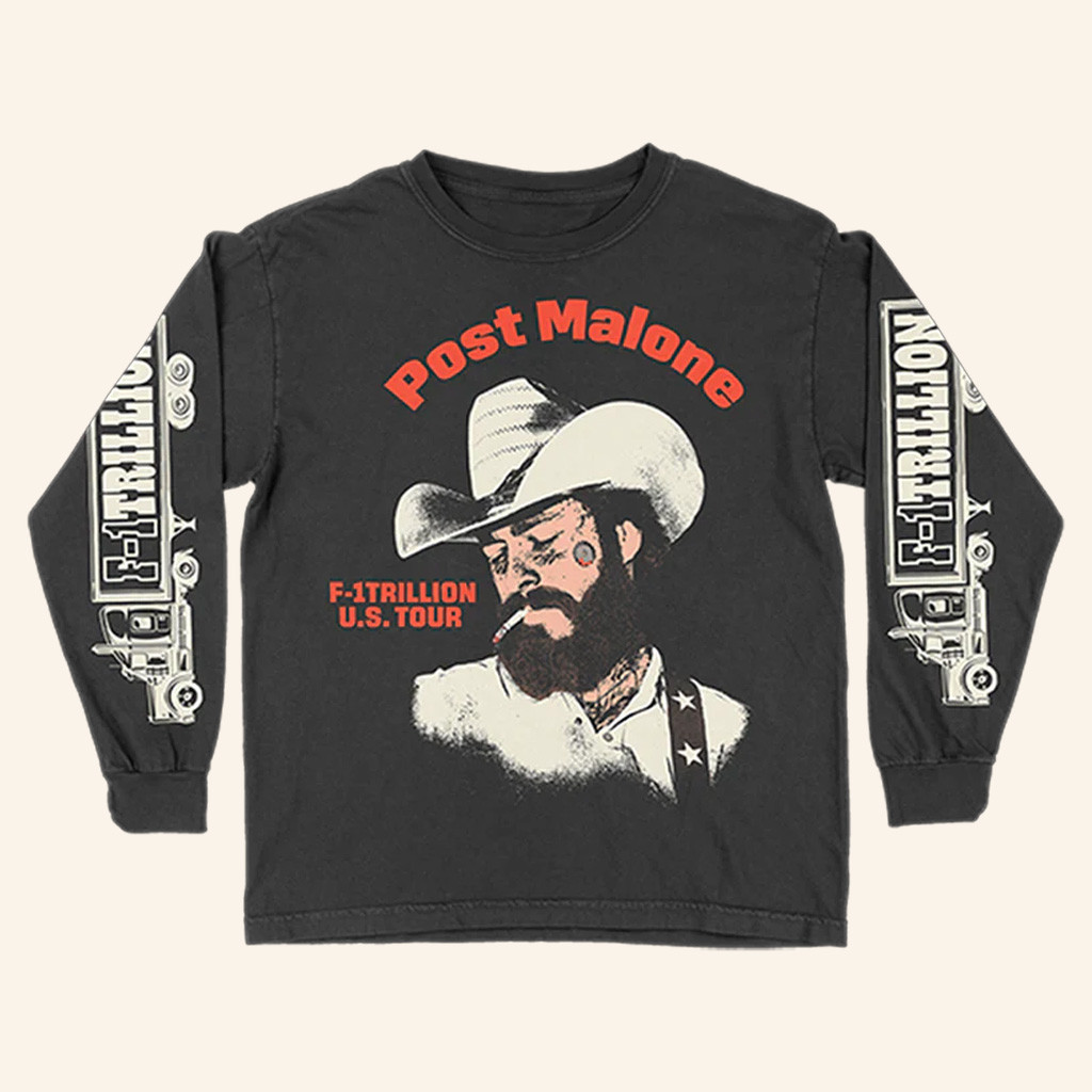 Post Malone Merch F1 Trillion US Tour Long Sleeve Shirt Music Related Gifts For Guys Post Malone Merch F1 Trillion US Tour Long Sleeve Shirt Music Related Gifts For Guys
