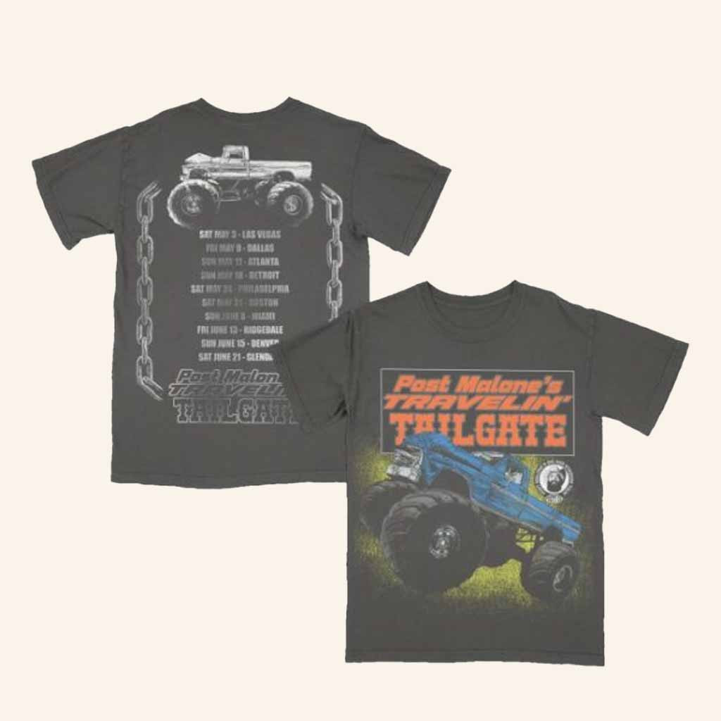 Post Malone Merch Post Malone Travelin' Tailgate Shirt Dad Christmas Gifts Post Malone Merch Post Malone Travelin' Tailgate Shirt Dad Christmas Gifts
