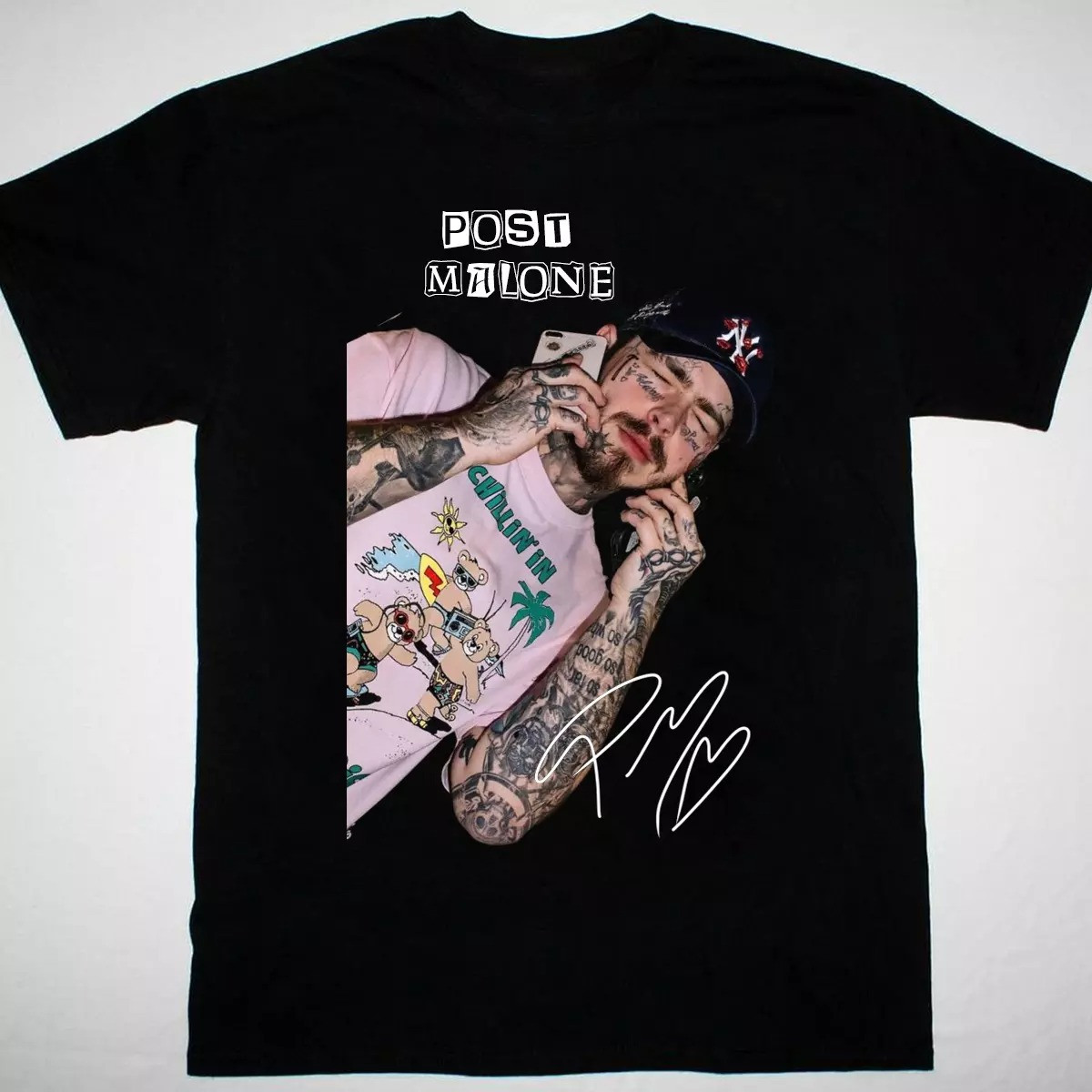 Post Malone signature T-shirt Music Related Gifts For Guys