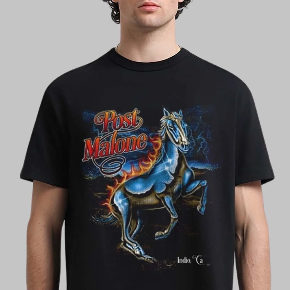 Post Malone Stagecoach 2026 Festival Indio California Merch Horse Graphic T-Shirt Post Malone Lover Gift