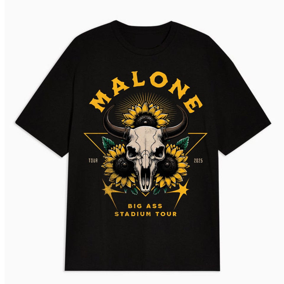 Post Malone The Big Ass Stadium Tour Merch Shirt 2025 Concert Items Tee Shirts Fan Gifts