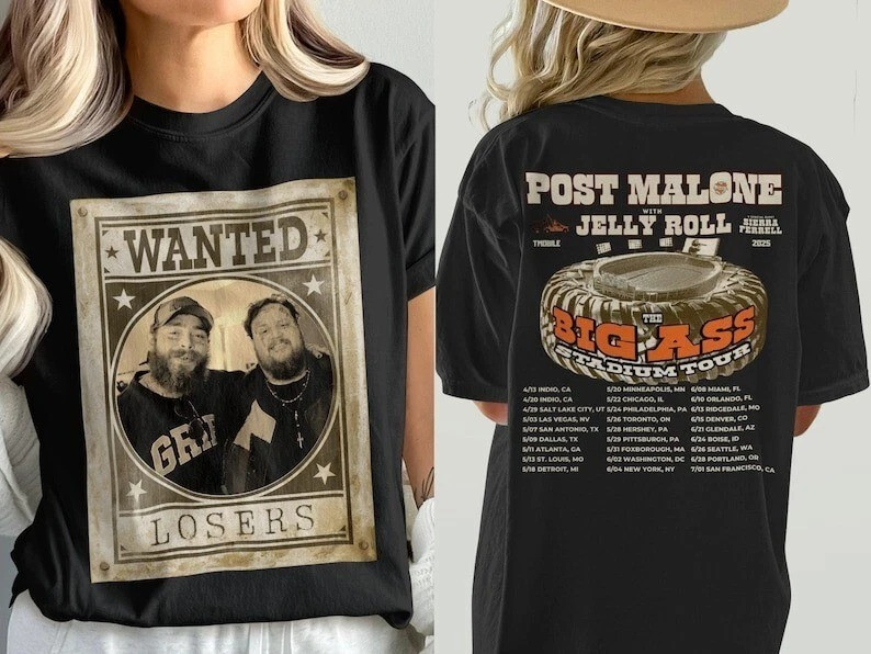 Post Malone Tour, Big Ass Stadium Tour Merch Posty 2025 Tour T-shirt For Fans