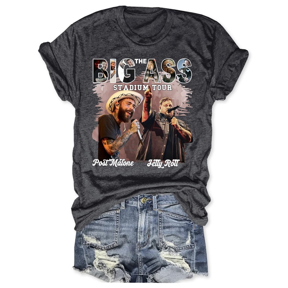 Post Malone With Jelly Roll Big The Ass Stadium Tour T-Shirt Unique Gift For Fans