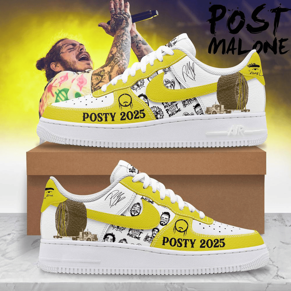 Posty 2025 Post Malone Special Edition Air Force 1 Presents For Music Lovers