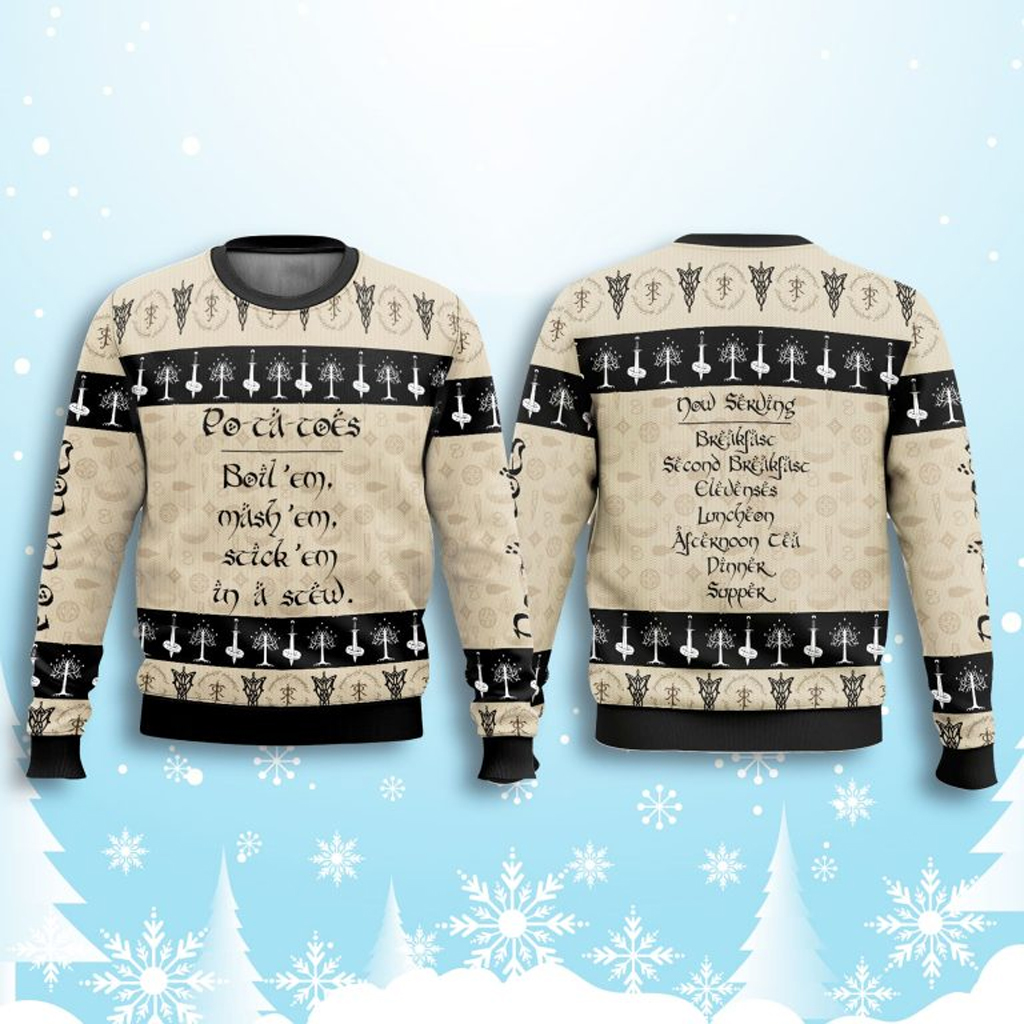 Potatoes Rune The Lord Of The Ring Ugly Sweater Best Christmas Gifts For Husband